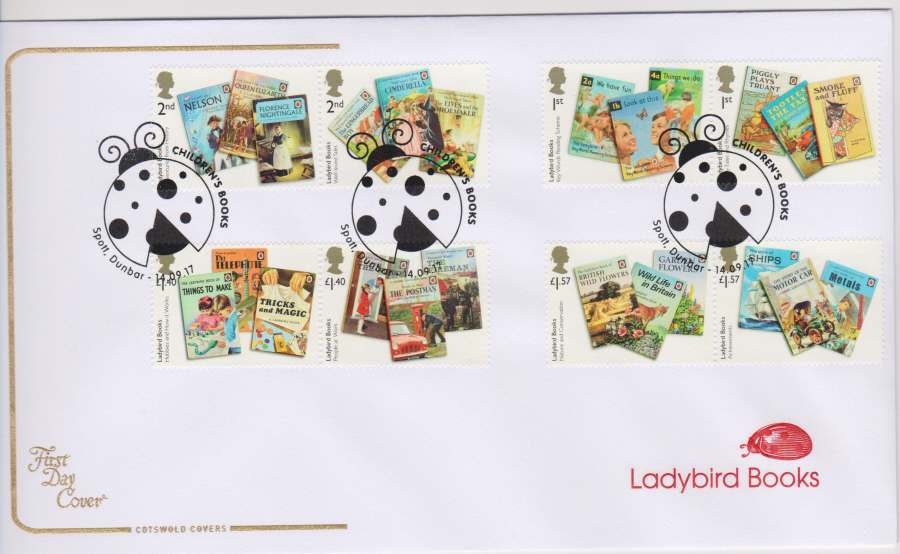 2017 - First Day Cover "Ladybird Books", COTSWOLD, Splatt, Dunbar Postmark
